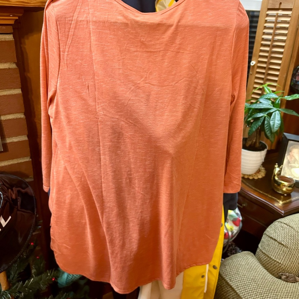 Tru Self, A Beautiful orange top NWT. Size 1X but fits like a large. - Picture 3 of 5